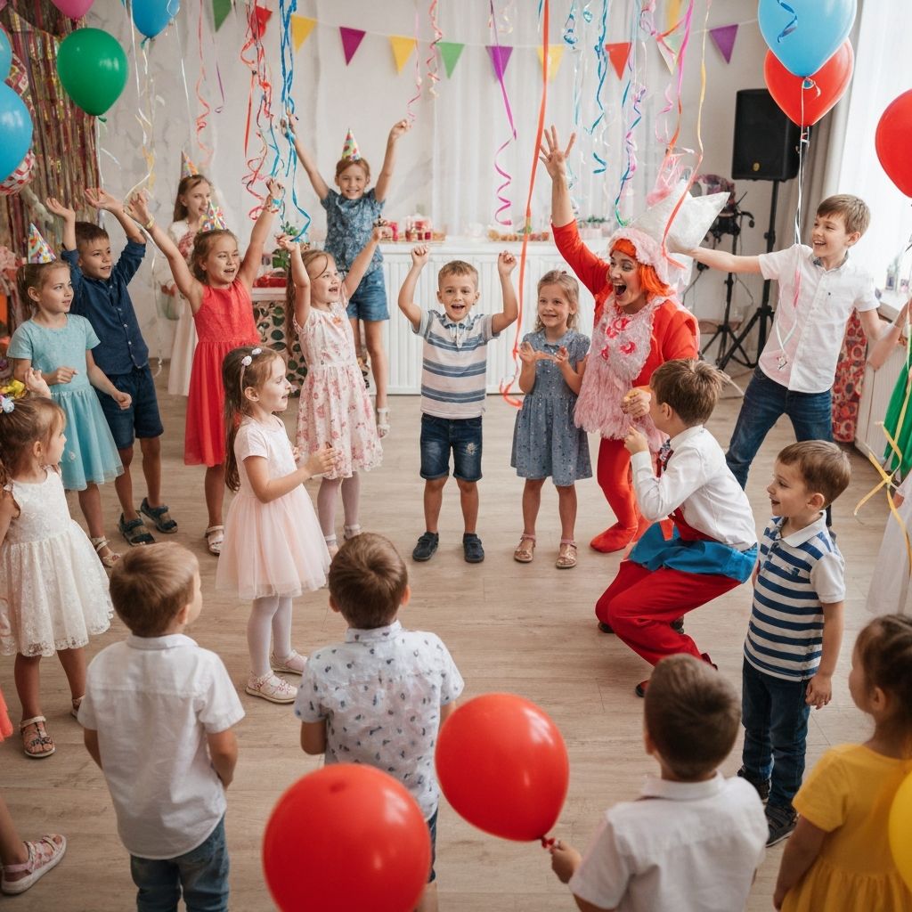 Copii fericiți la petrecere